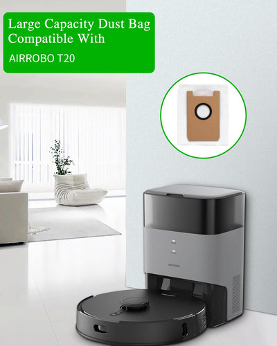 SOBEAU 12 Staubsaugerbeutel für Airrobo T20/T20+ Saugroboter， Premuim Qualität Ersatzteile Staubbeutel Zubehör für Airrobo T20 Absaugstation (12pcs)