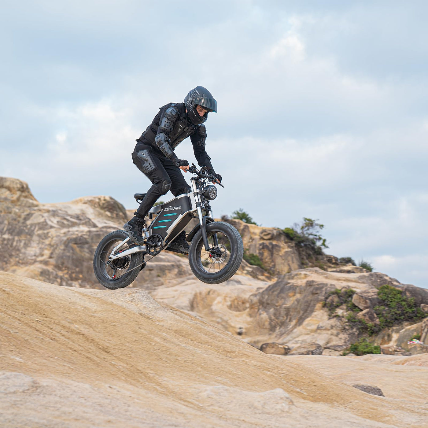 RZOGUWEX Elektrofahrrad, 20-Zoll-Offroad-EBIKE für Erwachsene mit Abnehmbarem 48V 25Ah Lithium-Ionen-Akku, 7-Gang-Schneerad mit Zwei Stoßdämpfern und Bürstenlosem Motor