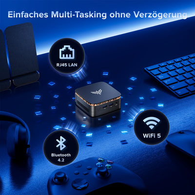NiPoGi E1 Mini PC mit Ιntel Alder Lake N97(Max 3,6 GHz) 16GB DDR4 512GB SSD,Mini Computer Dual UHD Display 4K@60Hz HDMI 2.0+DP 1.4 Desktop PC mit Gigabit Ethernet/2.4+5G WiFi/Bluetooth für Büro