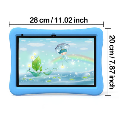 plimpton Kids Tablet 10 Zoll, Kinder Tablet mit Android 15, 9GB RAM+64GB ROM(512GB Erweiterbar) Tablets für Kinder mit Schutzhülle, Kindersicherung, BT 5.0, WiFi, Dual Kamera