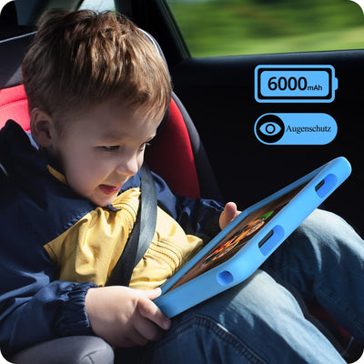 plimpton Kids Tablet 10 Zoll, Kinder Tablet mit Android 15, 9GB RAM+64GB ROM(512GB Erweiterbar) Tablets für Kinder mit Schutzhülle, Kindersicherung, BT 5.0, WiFi, Dual Kamera