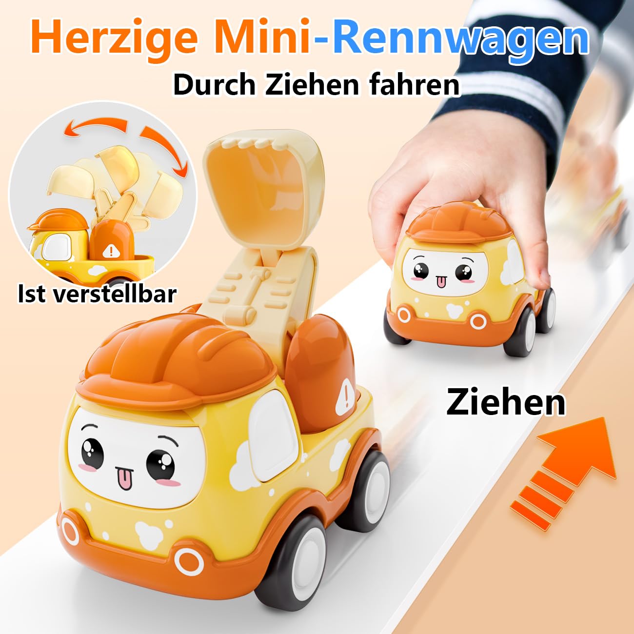 KmmiFF 12pcs Aufziehauto ab 1 Jahr, Mini Zurückziehen Spielzeugauto Set mit Spielmatte und Aufbewahrungsbox als Geburtstag Weihnachten Neujahr Geschenk für Jungen Mädchen Kinder 1 2 3 Jahre