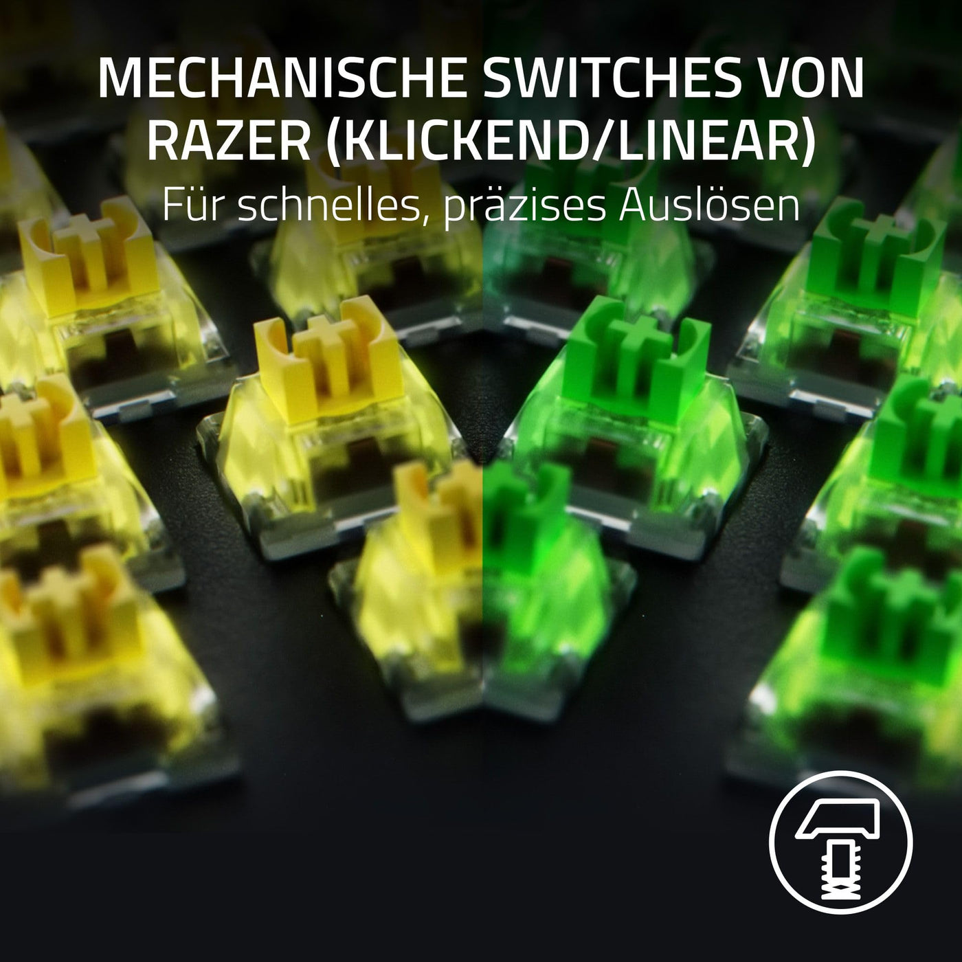 Razer BlackWidow V4 - Mechanische Gaming-Tastatur - Razer Snap Tap (Mechanische Yellow Switches, 6 Makro-Tasten, Doubleshot-ABS-Tastenkappen, Chroma RGB) QWERTZ DE-Layout | Schwarz