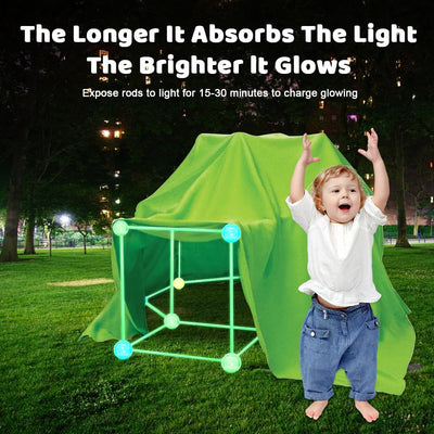 höhle Bauen Kinder,155PCS Im Dunkeln Leuchtendes Creative forts kit,DIY höhle konstruktionsspielzeug für 3 4 5 6 7 8 9 Jahre alt Junge & Mädchen,Indoor Outdoor bauspielzeug