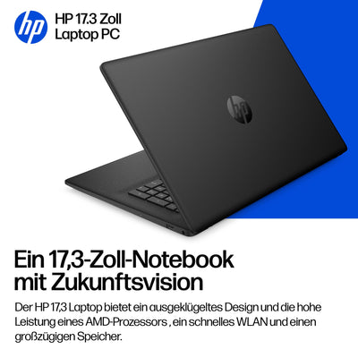HP Laptop mit 17,3" FHD Display, AMD Ryzen 3 7320U, 8 GB DDR5 RAM, 512 GB SSD, AMD Radeon Grafik, Windows 11, QWERTZ, Silber inkl. 25 GB Dropbox-Speicher für 12 Monate