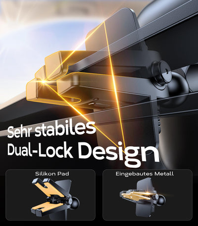 VICSEED 2025 Beste Militärische Handyhalterung Auto [20KG Starker Saugnapf &Metall-Lüftungsclip mit Doppelschloss]360°Drehbare KFZ Handy Halterung Auto Zubehör für iPhone 17 Pro Max Samsung S25 Ultra