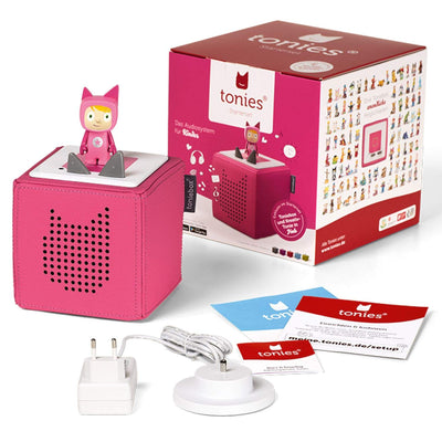 Toniebox Extrapack – Toniebox Starterset Pink mit Kreativtonie + 4 x Pferde Hörfiguren, Audioplayer für Hörbücher und Lieder, kabellose Musikbox mit Pferde Hörspiel