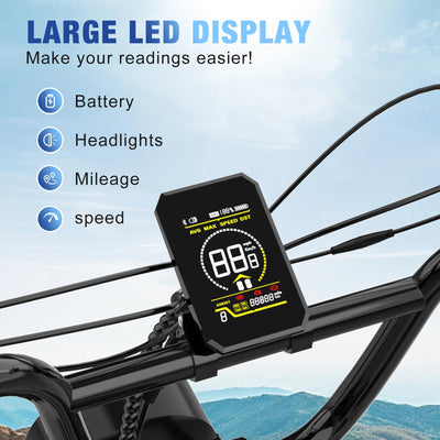 RCB 20'' E Bike, Elektrisches Mountainbike für Erwachsene, Pendel-Elektrofahrrad mit Abnehmbarem 48-V-15-Ah-Akku, Reichweite 35-90 km