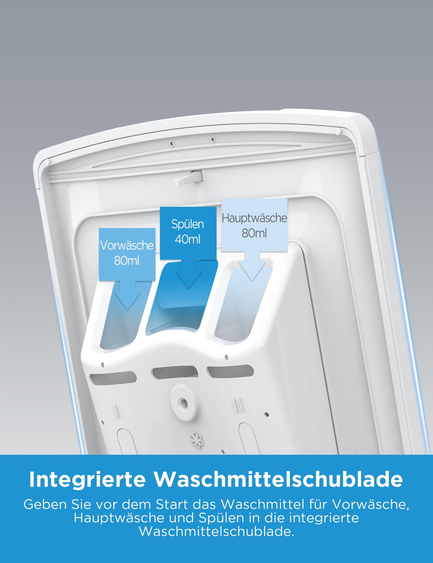 Midea Toplader Waschmaschine MF10ET80B / 8KG / A / 1300 U/min/BLDC Inverter Mortor/Dampffunktion/SoftOpener/XL Türöffnung/Kurz 15'&45' / Mehrere Temperaturoptionen/AquaStop, Weiß