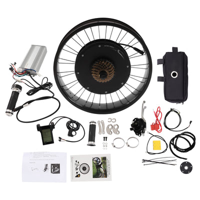 Esyogen Schnee Fahrrad Umbausatz 48V 1500W elektrisches Ebike Umbau Kit 20 Zoll Rad hintere Drehnabenmotor, mit LCD-Anzeige, 5-Gang Schwungrad und Controller Tasche Umbausatz