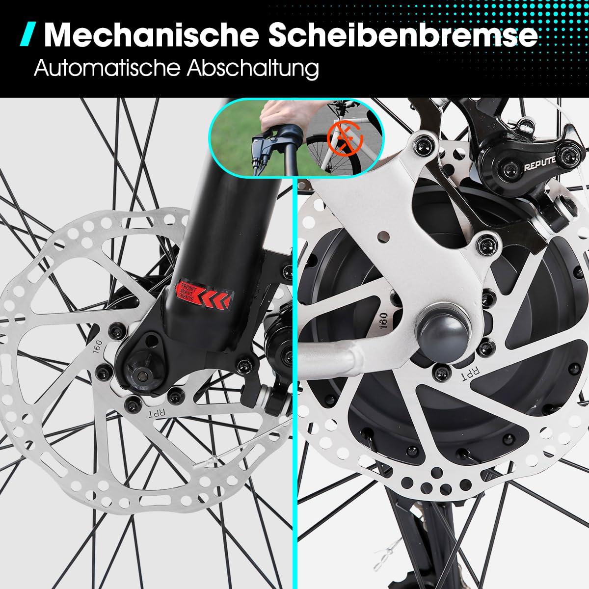 Hiland 26 Zoll Elektrofahrrad, 7 Gang 250W Motor E-Bike für Männer Frauen, Herren und Damen Elektro-Mountainbike mit Scheibenbremsen, 36V 7.8Ah Akku E-MTB, Weiß