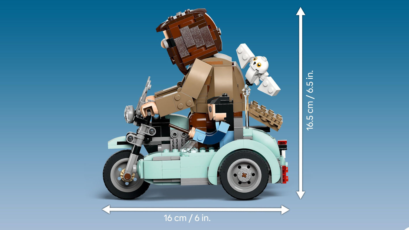 LEGO Harry Potter Hagrids und Harrys Motorradtour – Spielzeug mit Motorrad, Beiwagen & Eule Hedwig – Mit Minifiguren zum Sammeln – Kreatives Geschenk für Mädchen und Jungen ab 9 Jahren – 76443