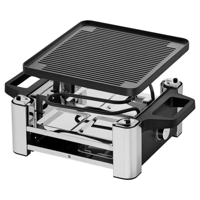WMF Lono Raclette Grill mit Pfännchen und Schiebern, Raclette 4 Personen, 870 W, edelstahl matt