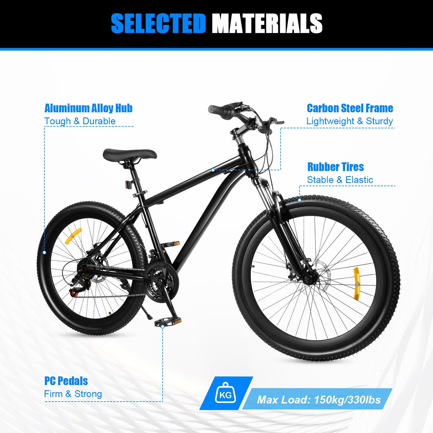 Fetcoi Mountainbike 26 Zoll 21 Gang Stadtrad Damen Männlich Fahrrad Trekking Bike Fahrrad Jungenfahrrad für Erwachsene,Jungen, Mädchen