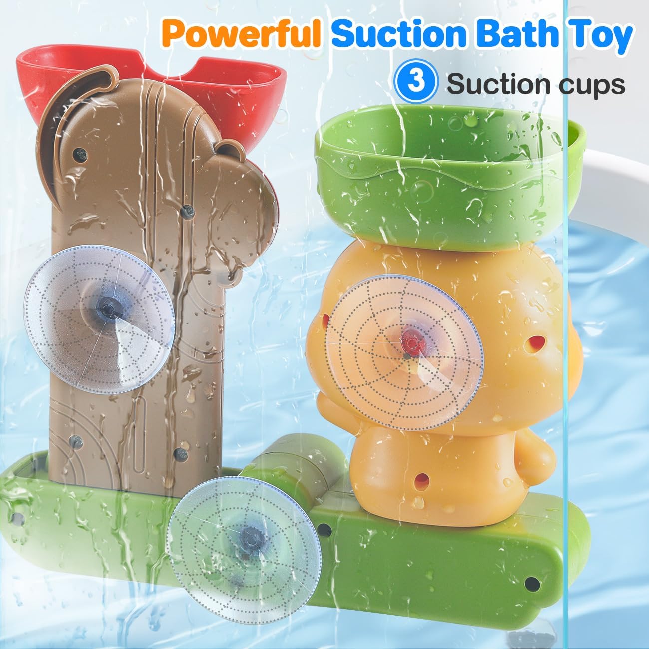 Badespielzeug Baby ab 1 Jahr, Badewannenspielzeug für Kinder 1 2 3 4 Jahre, Kinderspielzeug Babyspielzeug Badewanne Spielzeug, Wasserspielzeug Geschenk Mädchen Junge ab 18 Monate