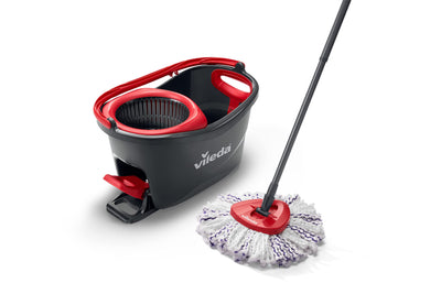 Vileda Turbo 3in1 Komplett Set, Wischmopp mit 3in1 Mikrofaser-Moppkopf, Eimer mit Schleuder, Teleskopstiel: 85 – 123 cm, entfernt 99% der Bakterien, nachhaltiges Wischsystem, Vileda Love it Clean