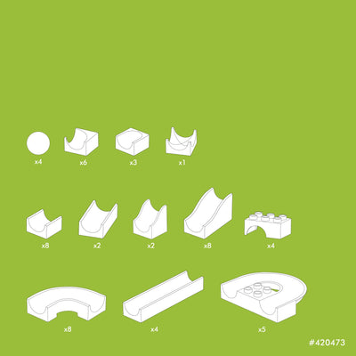 Hubelino GmbH 420473 55-Teiliges Bahnelemente Set Kugelbahn