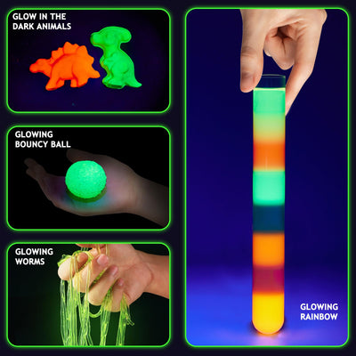 Greek Science 75+ Experimente für Kinder, Glühen im Dunkeln Experimentierkasten mit leuchtenden Reagenzglas, leuchtende Wellen, Bouncy Balls, Weihnachten Geburtstag Geschenk für Mädchen und Jungen