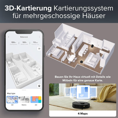 roborock S7 Max Ultra Saugroboter mit selbstentleerender/selbstwaschender/selbsttrocknender/selbstbefüllender/selbstreinigender Station (5500 Pa, aktive Hindernisvermeidung, App/Sprachsteuerung)