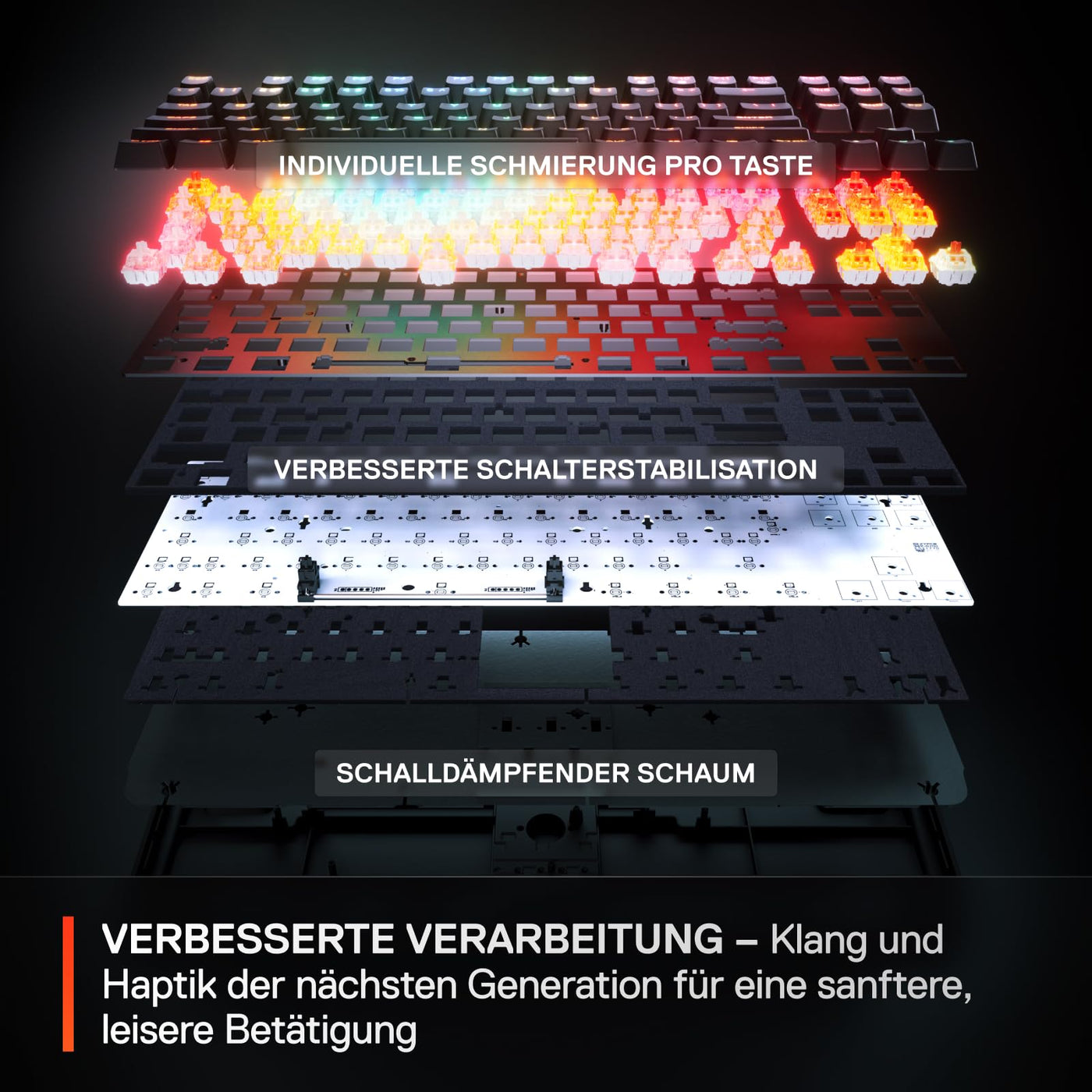 SteelSeries Apex Pro TKL Wireless Gen 3 - HyperMagnetic Gaming-Tastatur - OmniPoint 3.0 Switches - Anpassbares Ansprechverhalten - Sofort einsetzbare Presets - Rapid Tap/SOCD - OLED - DE QWERTZ Layout