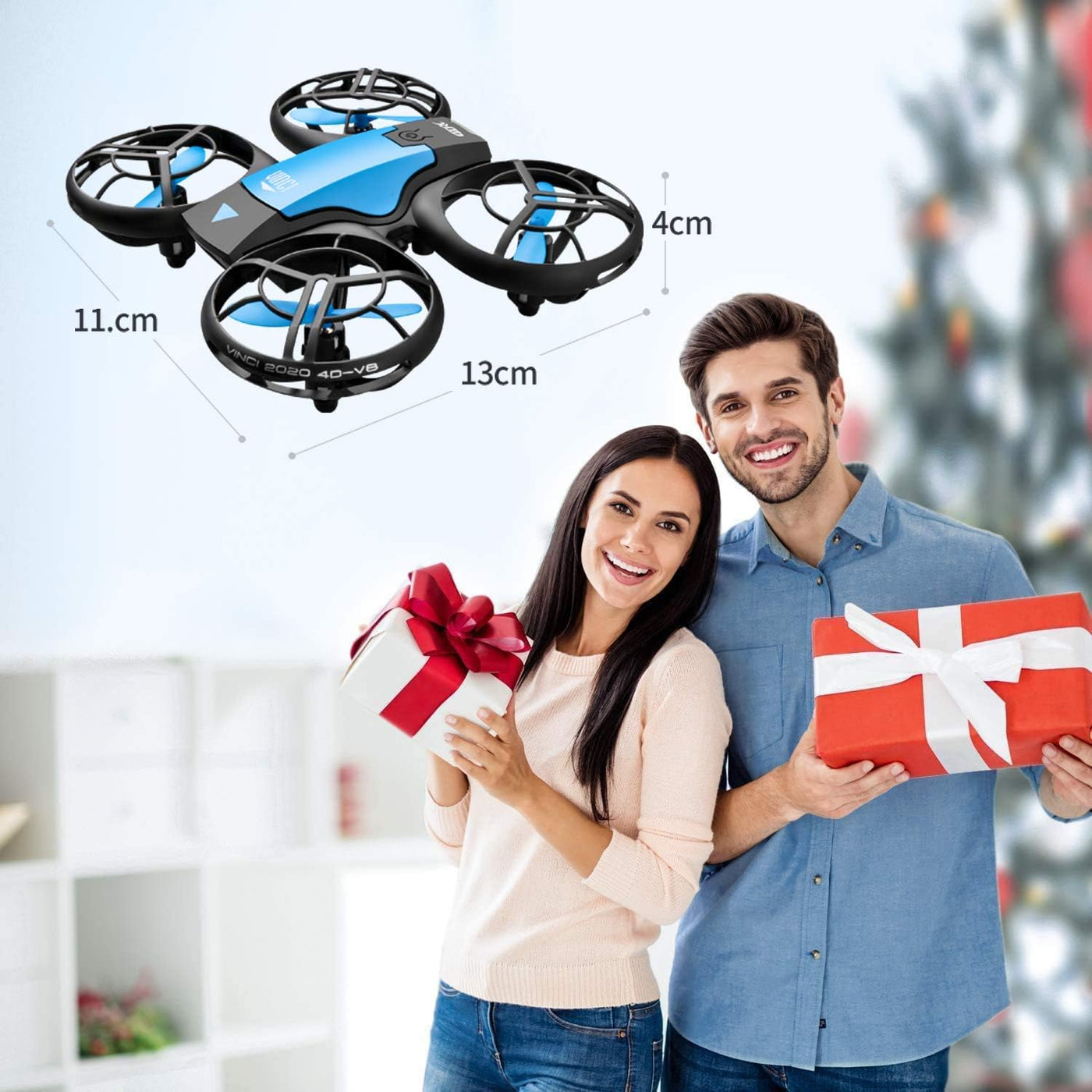 4DRC Mini Drohne für Kinder Handbetriebener RC Quadcopter mit 3 Batterien Längere Flugzeit, Höhenhaltung, Headless-Modus, Throwing GO, 3D Flip und 3 Geschwindigkeitsmodi Flugzeug für Anfänger, Blau