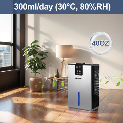 Luftentfeuchter Elektrisch 2700ml, Luftentfeuchter für Zuhause mit automatischer Abschaltung, 7-Farben-LED-Licht, ideal für Wohnmobil, Badezimmer, Schlafzimmer,Keller (Grau)