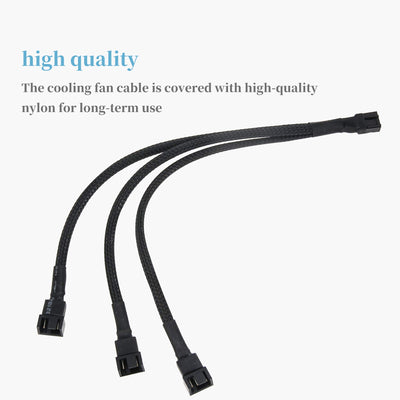 Ancable Y Kabel für Lüfter PWM 4 Pin 1 Stück, 3 Wege PWM Lüfter Adapter Verlängerung PWM Fan Splitter, 4 Pin Verlängerung für CPU Lüfter, Hauptplatine Lüfter, Desktop-Computer Lüfter