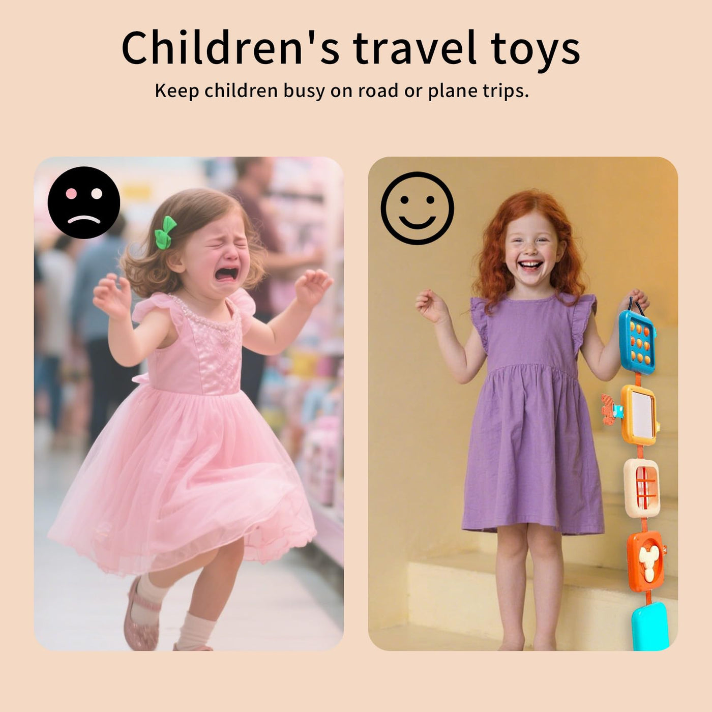 mobumeia Montessori Spielzeug ab 1 Jahr, Motorikwürfel, Busy Board ab 1 Jahr, Beschäftigung Im Flugzeug Kleinkind, Sensorik Spielzeug Baby, Geschenk für Kleinkinder Fördert Motorik und Kognition