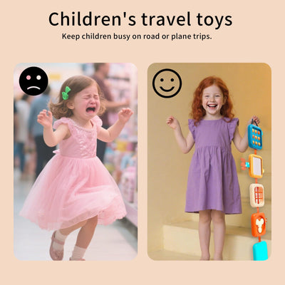 mobumeia Montessori Spielzeug ab 1 Jahr, Motorikwürfel, Busy Board ab 1 Jahr, Beschäftigung Im Flugzeug Kleinkind, Sensorik Spielzeug Baby, Geschenk für Kleinkinder Fördert Motorik und Kognition