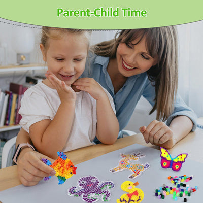 15 Stück Bügelperlen Platten, Vorlagen für Bügelperlen 5mm, TierSteckperlen Platten mit Bügelpapier Zubehör, Tier Muster Steckplatten für Kinder, Jungs, Mädchen DIY Handwerk