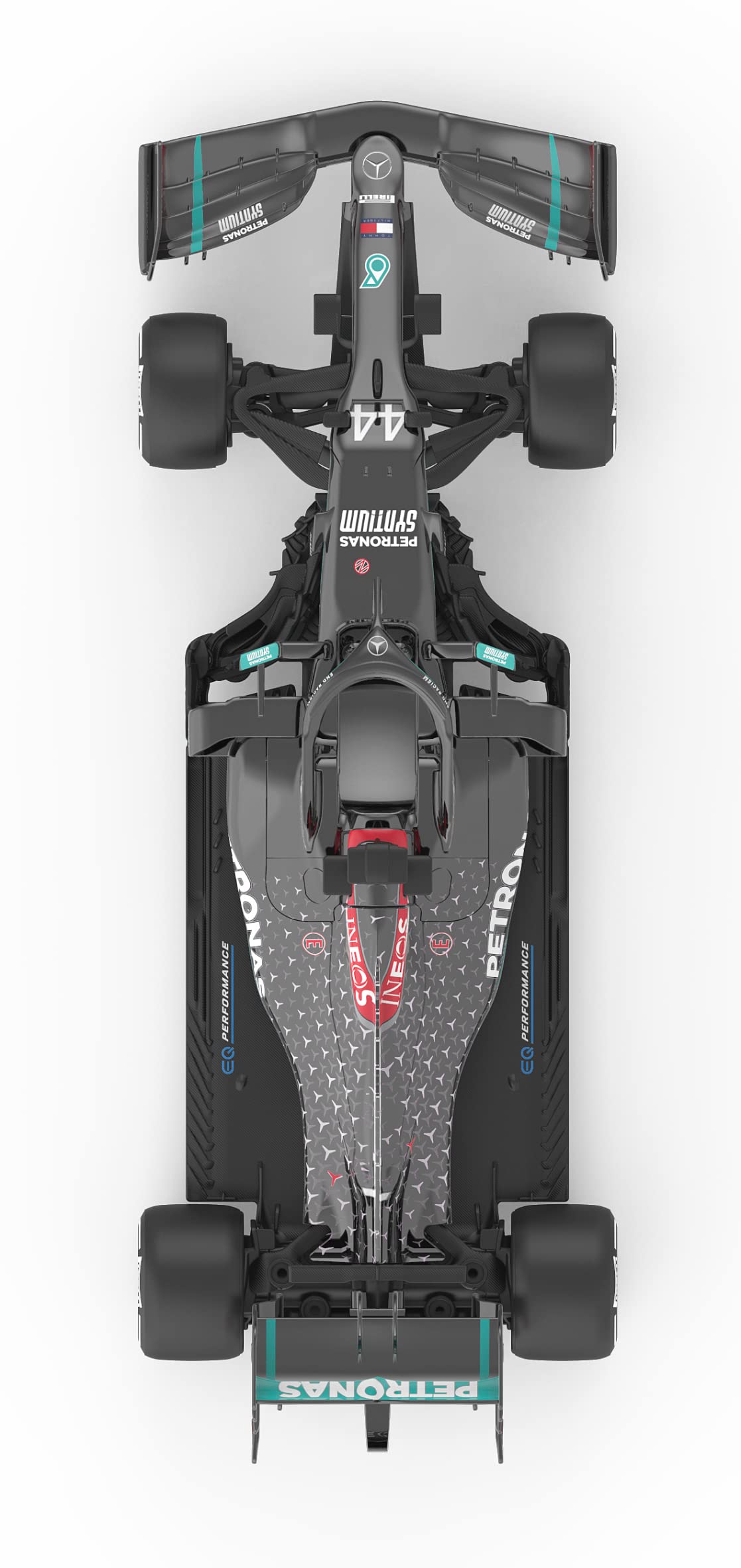 JAMARA Mercedes-AMG F1 W11 EQ Performance 1:18-2,4GHz für Mehrspielerbetrieb, offiziell lizenziert, originalgetreue Lackierung, Inklusive Dekorbogen