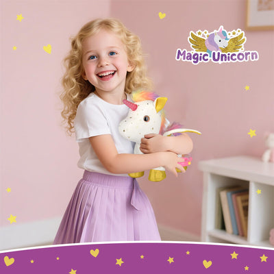 YH YUHUNG Einhorn Spielzeug mit Fernbedienung, Leuchthorn, Bewegliche Flügel, Elektronisches Interaktives Haustier