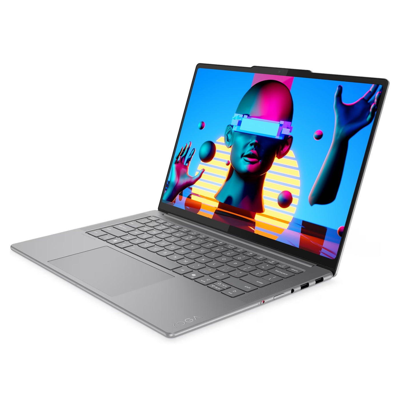 Lenovo Yoga Pro 7 14IAH10 Laptop, Intel Core Ultra 7-255H, 32 GB LPDDR5x RAM, 2 TB PCIe SSD, 14.5" 3K OLED Touchscreen Display, Intel Arc 140T GPU, Backlit QWERTZ Tastatur, Windows 11 Pro, Luna Grey