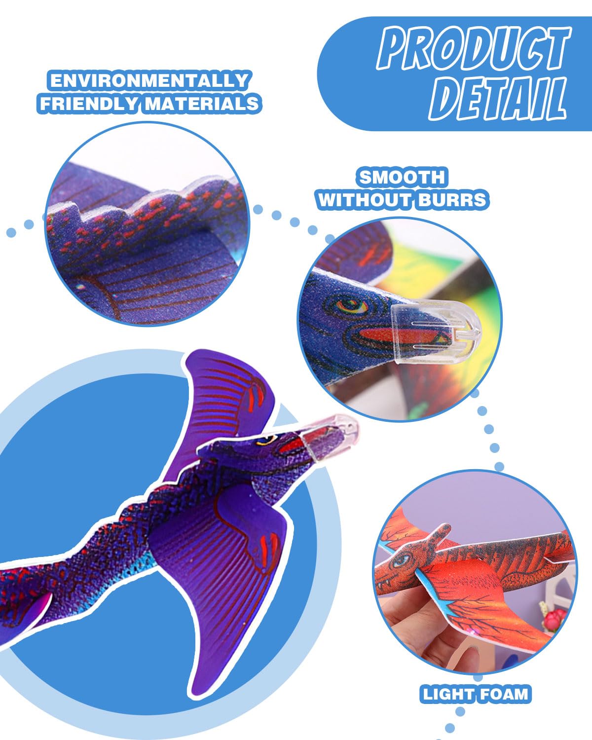 MOPZIJA 4PCS styropor flugzeuge für kinder，Styropor Flugzeuge Kinder Styroporflieger Flieger - flugzeug spielzeug，flugzeug kinder，Wurfgleiter, Flugzeug Segelflugzeug Kinder, Flugzeug Spielzeug