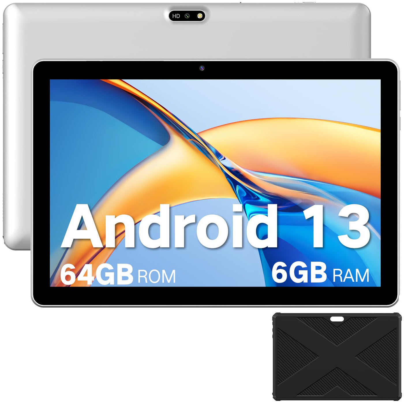 Winsing Tablet Android 10 Zoll mit Etui,Tablet 6GB RAM+64GB ROM+1TB Erweiterbar,WidevineL1 2.0GHz, 5MP+8MP Kamera,1280 * 800 IPS Tablette Unterstützt WiFi, BT 5.0,Bläulich Weiß