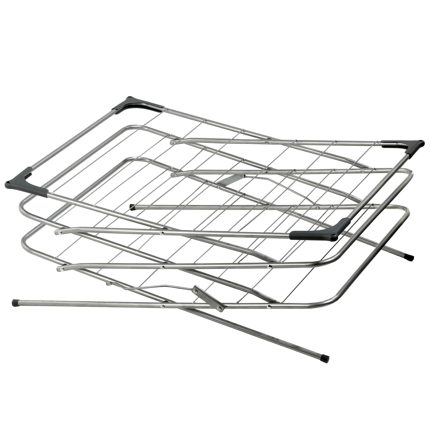 KADAX Vertikaler Wäschetrockner mit Antirutschfüßen, Stabiler Kleidertrockner aus Metall, Turmwäscheständer, Platzsparender Wäscheständer (Silber)