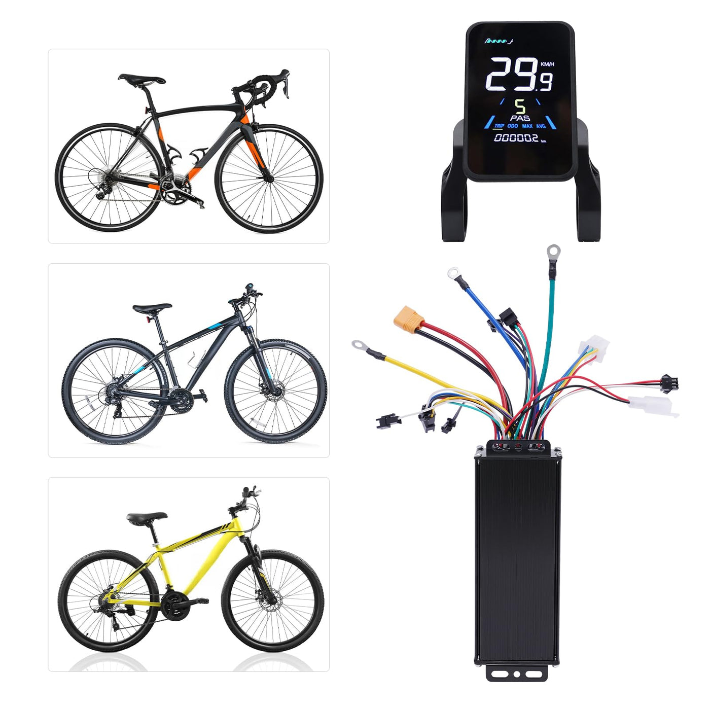 48V 1000w Ebike Umbausatz,28 Zoll 29 Zoll Hinterrad/Vorderrad Umbausatz Kit,Elektrofahrrad Umbausatz Ebike Conversion Kit mit LCD Display,Integriertem Controller,PAS (Hinterrad, 48V 1000W)