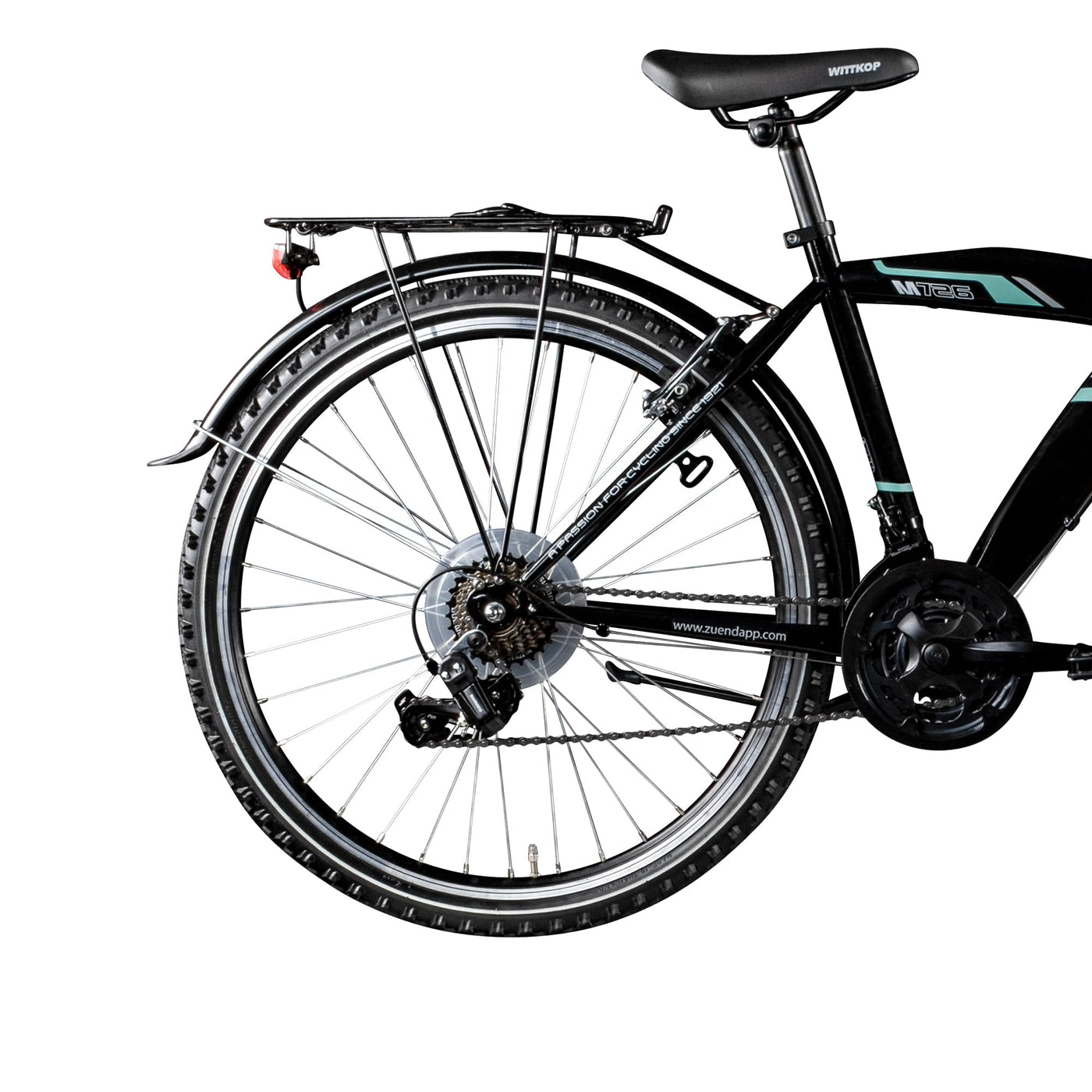 ZÜNDAPP M726 Mountainbike 26 Zoll Fahrrad 160-175 cm MTB Hardtail Jugendfahrrad 21 Gang (schwarz, 43cm)