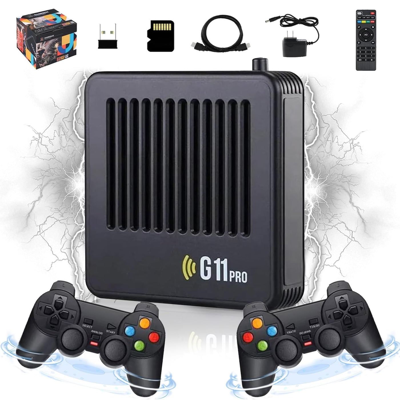 G11 Pro Retro Videospiel Konsole Spiel Stick,Eingebaute 60000 Spiele,50 Emulatoren,4k HDMI Game Box,2.4g Wireless Controllern,Portable Plug and Play Gaming Konsole,Geschenk für Männer,Ehemann (256G)