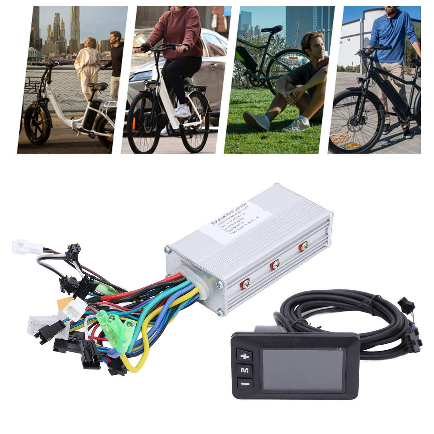 MechKit Elektrofahrrad Brushless Motor Controller Kit, 36V 48V 60V 500W 28A 3 Modus Sinuswelle Controller mit G51 LCD Anzeigefeld für E-Bike Elektroroller