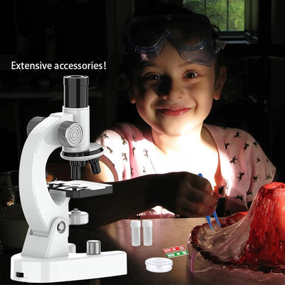 Mikroskop für Kinder, 200x-4800x Lupe Kinder, Tragbares Mikroskop Set, Experimentelles Pädagogisches Spielzeug, Dias, Dauerpräparaten, Ostergeschenke Kinder