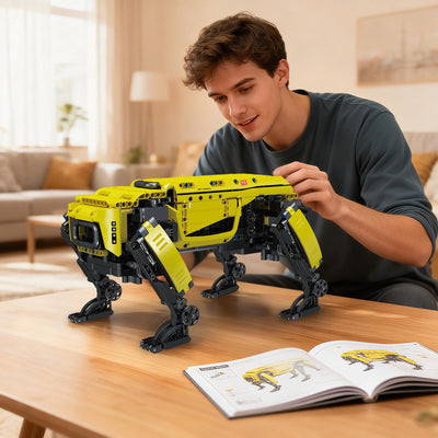 Mould King 15066 Technik Mechanischer Hund Bausteine Modell, 936 Teile Ferngesteuerte Roboter Hundespielzeug Bausatz, Klemmbausteine Bauset als Spielzeug/Geschenk
