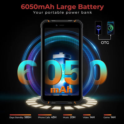 HOTWAV T5 MAX (2023) Android 13 Outdoor Handy, 6050mAh 4GB/64GB/1TB Erweiterbar 6.0 Zoll HD+ Display Outdoor Smartphone Ohne Vertrag Günstige, 13MP+5MP Dual SIM 4G Handy-Face ID/NFC/Fingerabdruck/IP68