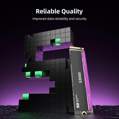 SAN ZANG MASTER 512GB NVMe SSD M.2 PCIe Gen3x4 2280, Interne SSD 512GB, Bis zu 2800MB/s Lesen, 1300MB/s Schreiben, SLC Cache 3D NAND Flash, Kompatibel mit Laptop und PC Desktop, S3000