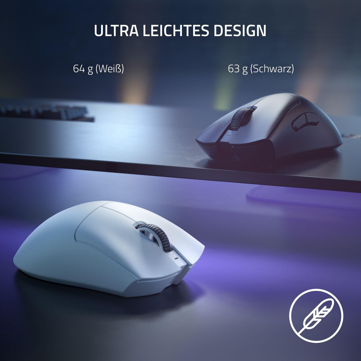 Razer DeathAdder V3 Pro - Leichte kabellose Ergonomische Esports-Maus (64g Leichtes Design, Focus Pro 30K Optischer Sensor, Mausschalter Gen-3, HyperSpeed Wireless) Weiß