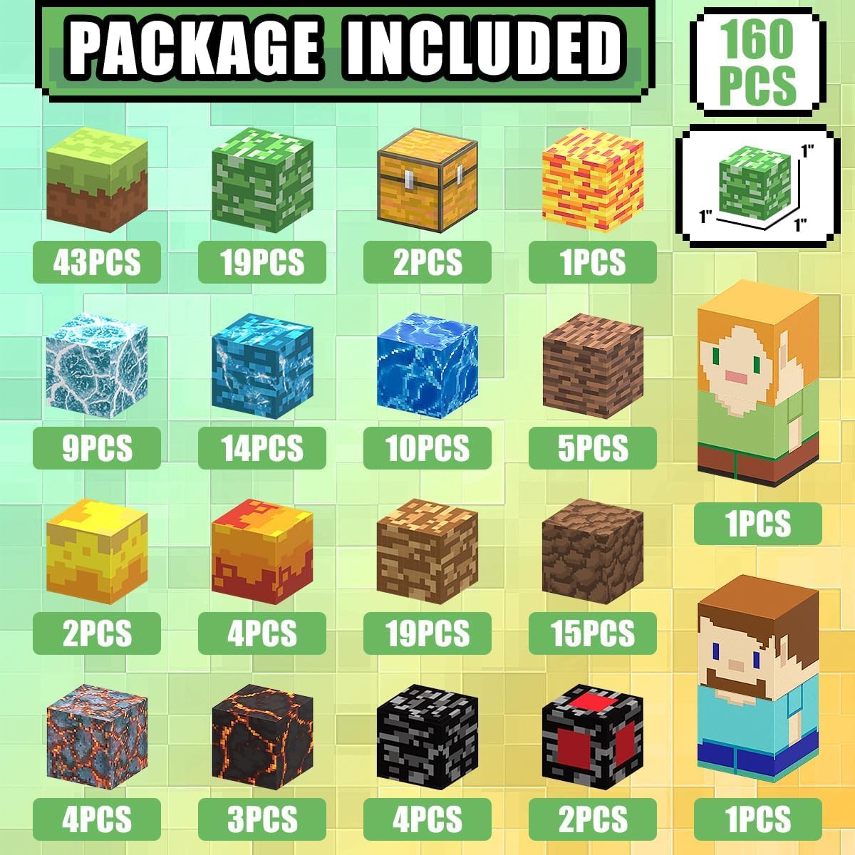 TUKIIE Magnetische Bausteine 160 Stück 1" Magnetbausteine Magnetspielzeug Magnetspiele Bauspielzeug für Jungen Mädchen ab 3 Jahren, Magnetic Blocks Magnetblöcke Kreative Spielzeug Geschenke Kinder