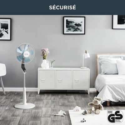 Rowenta VU5640 Standventilator Turbo Silence Extreme | 4 Geschwindigkeitsstufen | Nachtmodus | Turbostufe | Automatische Oszillation | Bis zu 80 m³/Min. Luftzirkulation, Grau/Antrazit/Weiß