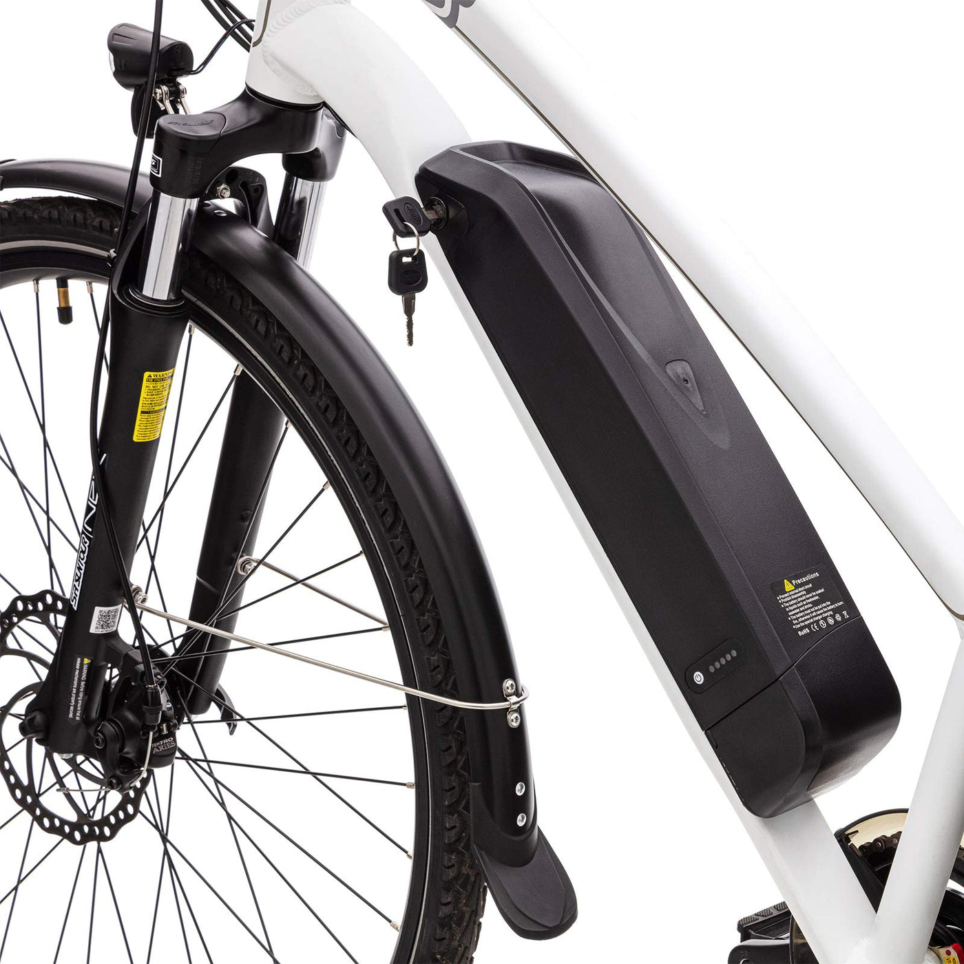 VecoCraft Elektrofahrrad E Bike Athena, Trekking Pedelec für Damen Herren, 28 Zoll Urban Citybike, mit 36V 250W 13Ah Akku 25km/h 100km, Shimano 8-Gang Electric Bike, Weiss