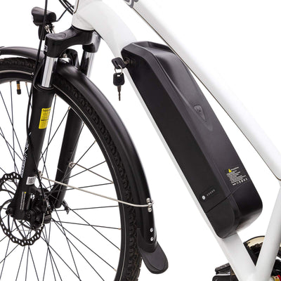 VecoCraft Elektrofahrrad E Bike Athena, Trekking Pedelec für Damen Herren, 28 Zoll Urban Citybike, mit 36V 250W 13Ah Akku 25km/h 100km, Shimano 8-Gang Electric Bike, Weiss