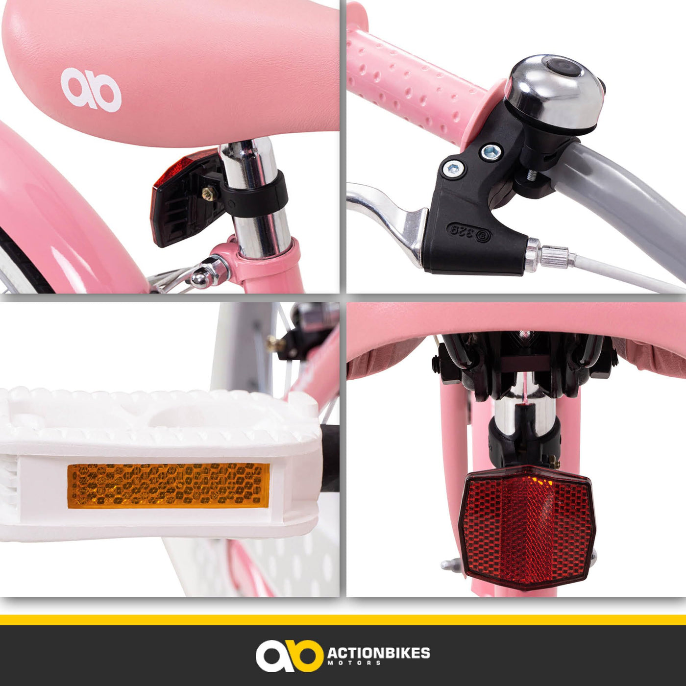 Actionbikes Kinderfahrrad Starlight | 20 Zoll - V-Brake Bremsen - Kinder Fahrrad für Mädchen - Von 6-9 Jahren - Kettenschutz - Stützräder - Kinderrad - Rosa (Starlight 20 Zoll)